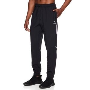 Reebok Element Mens Joggers Size Large Black Athletic Zipper Pocket